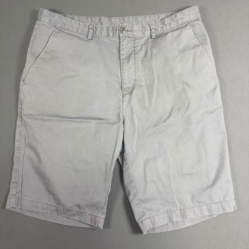 Calvin Klein Chino Shorts Men's 34 Gray Cotton Casual Flat Front